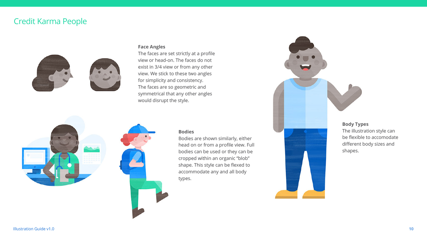 A page from Putnam Studio’s documentation for Credit Karma, an example of phase five, the “Illustration Legacy.” Sourced from Illustration Identities Are Our Thing, by Ryan Putnam.