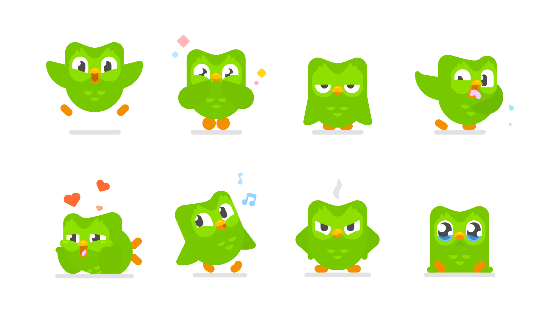 The many faces of Duo, as seen in InVision’s profile on the character’s recent redesign.